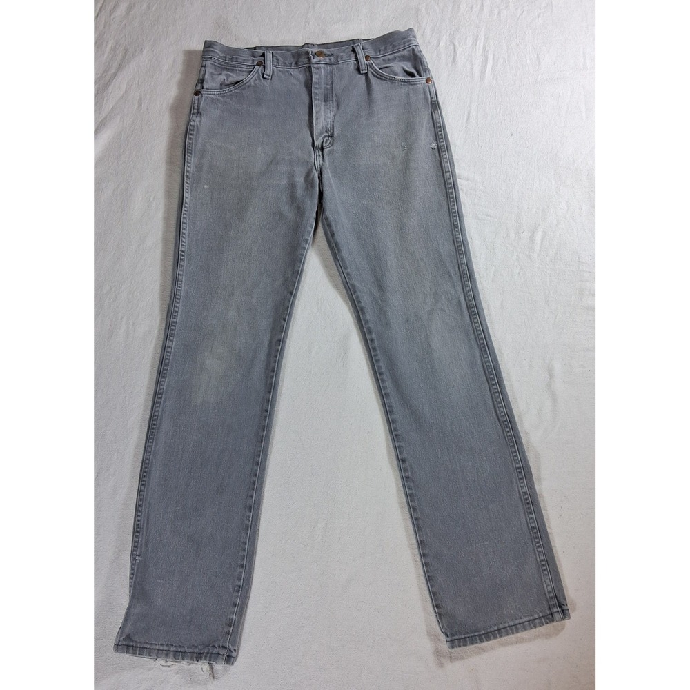 Wrangler Cowboy Cut Slim Fit Jeans Men's 32x34 Charcoal Gray Denim Western